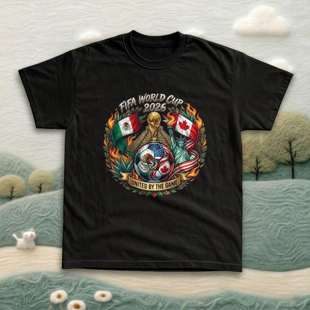 United By The Game World Cup Trophy Black T-Shirt